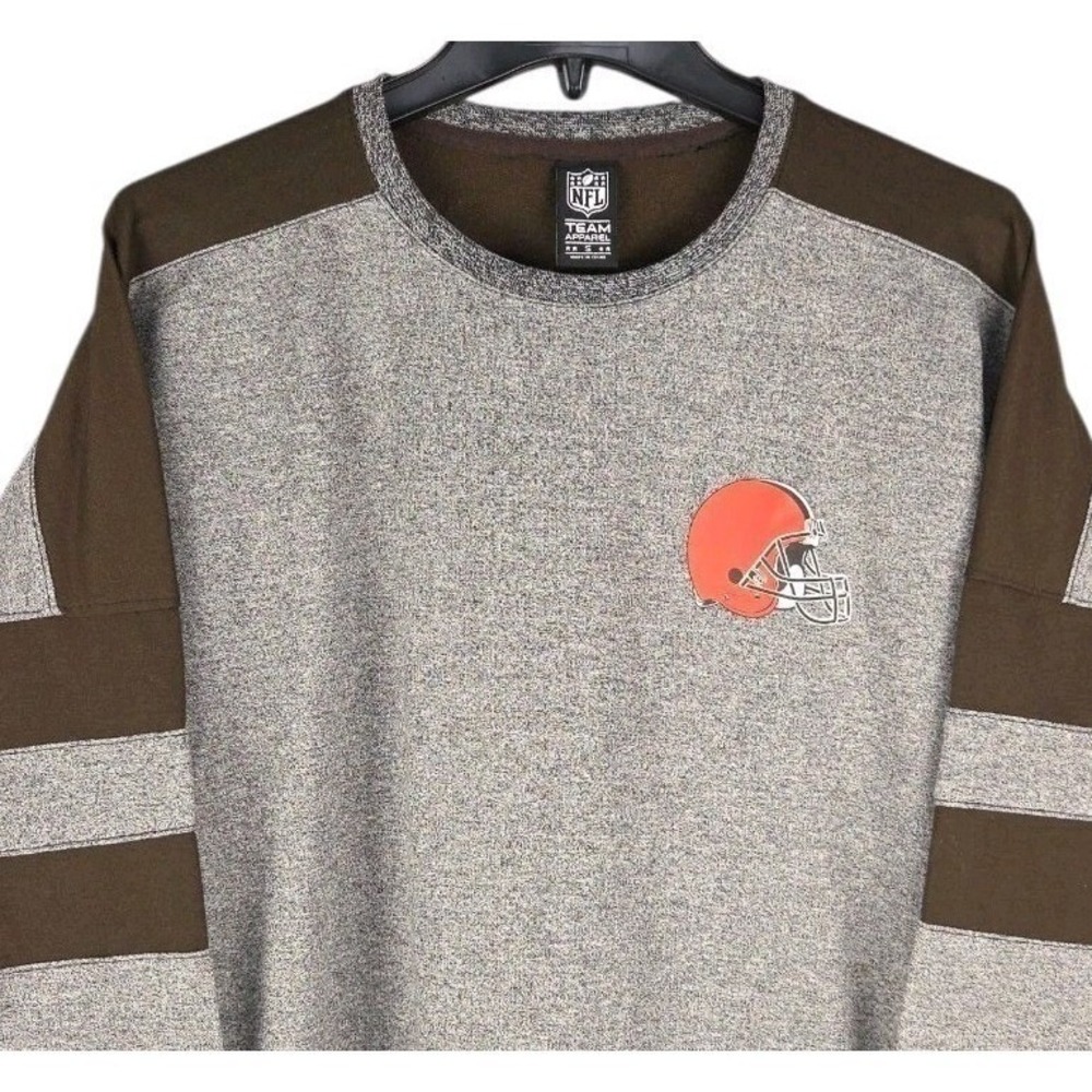 Cleveland Browns Sweatshirt Mens Small Gray Brown NFL Football Team Pullover